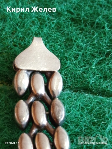 Сребърна гривна плетка тип пантерна винтидж стил майсторска изработка 54202, снимка 3 - Гривни - 54037820