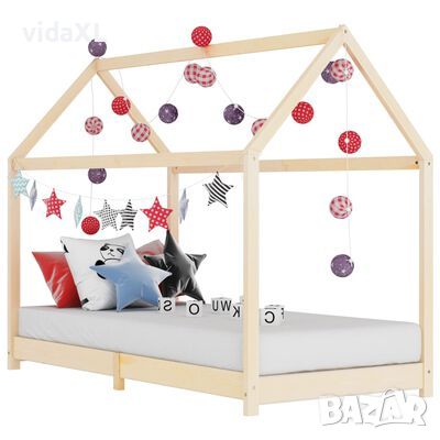 vidaXL Рамка за детско легло, бор масив, 90х200 см（SKU:283366, снимка 1 - Спални и легла - 45186415