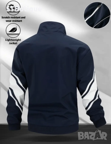 🧥 Мъжко Спортно Яке в Тъмносиньо/ Черно /Зелено в комбинация с Бяло | STBoutique, снимка 10 - Якета - 52207147