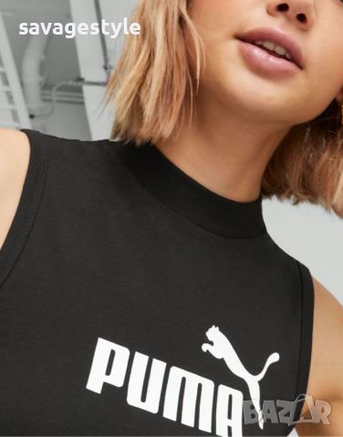 Дамски потник PUMA Essentials High Neck Tank Top Black, снимка 3 - Потници - 45993650