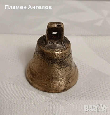 Стара бронзова/месингова камбанка, звънче, хлопка. , снимка 2 - Антикварни и старинни предмети - 53881193