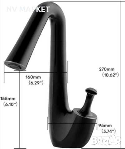 Изискан смесител за баня в черен мат, снимка 2 - Други стоки за дома - 53837210