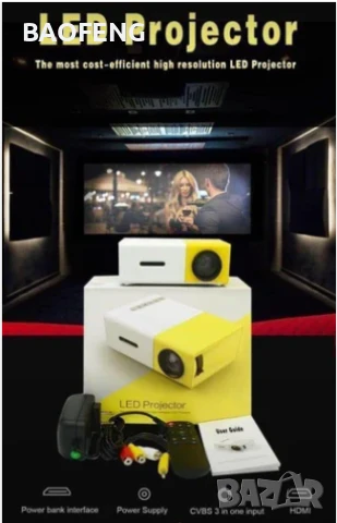 Нов YG300 Мини LED видео 4 цвята проектор/Full HD/забавления за деца/домашно кино/HDMI/USB/дистанцио, снимка 13 - Плейъри, домашно кино, прожектори - 50702705