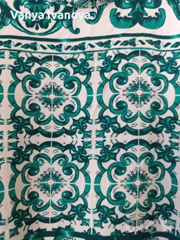 H&M блуза в бяло и зелено ХЛ, снимка 4 - Блузи с дълъг ръкав и пуловери - 51318571