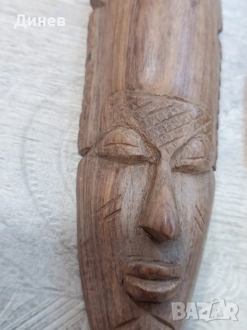 Автентичен дует африкански стенни маски - ръчна изработка, снимка 4 - Декорация за дома - 53446655