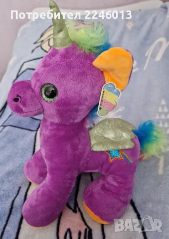 Нов плюшен цветен сладур Еднорог, снимка 4 - Плюшени играчки - 49828873