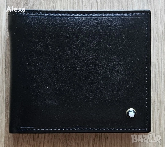 Мъжки кожен портфейл Montblanc черен НОВ Италия
