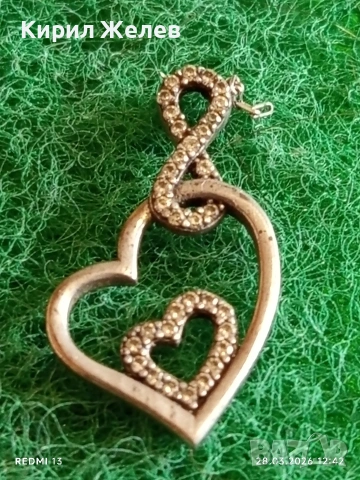 Сребърна висулка във формата на сърце ❤️ с символ безкрайност и цирконий нежно бижу 52927