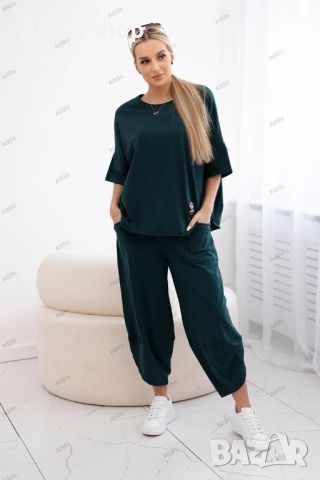Дамски памучен комплект блуза + панталон, 3цвята , снимка 10 - Комплекти - 45963144