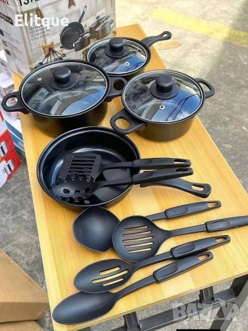 Комплект съдове за готвене от 13 части,незалепващо покритие, снимка 5 - Съдове за готвене - 53010555