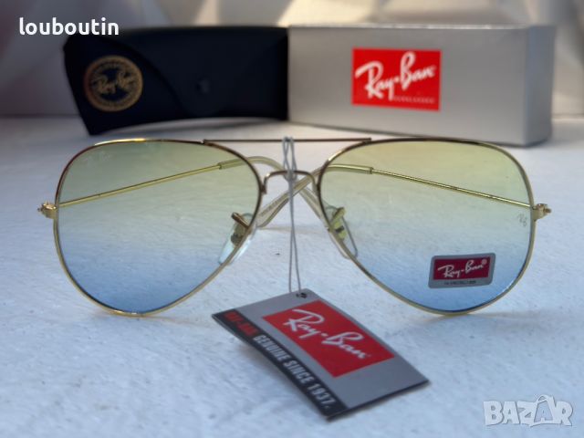 Ray-Ban RB 3026 слънчеви очила Рей-Бан авиатор жълто сини , снимка 2 - Слънчеви и диоптрични очила - 45584413