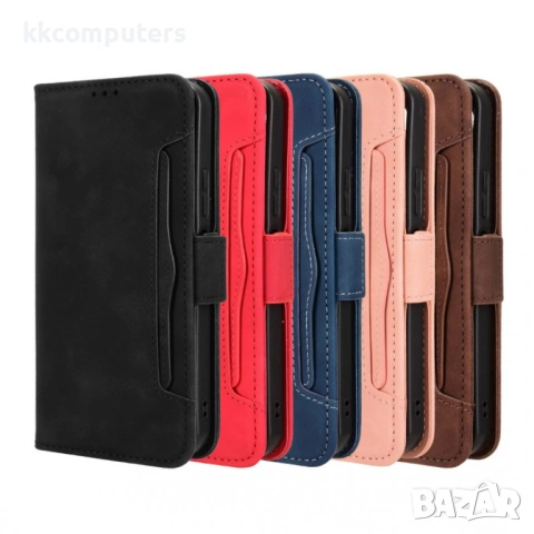 Кожен Калъф Портфейл за Oppo A6x 5G / A6x 4G - Множество Слотове, Джоб за Банкноти, Двоен Магнит, Св, снимка 13 - Резервни части за телефони - 53564083