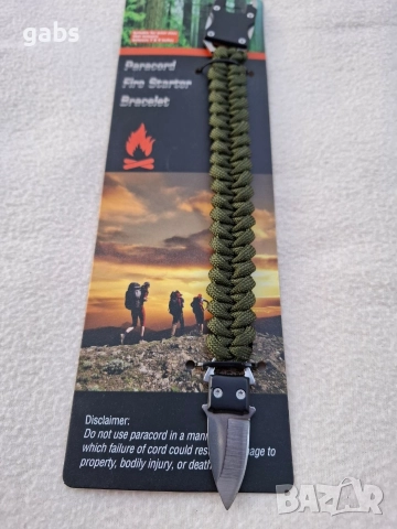 Гривна за оцеляване от паракорд с ножче, снимка 10 - Екипировка - 52549770