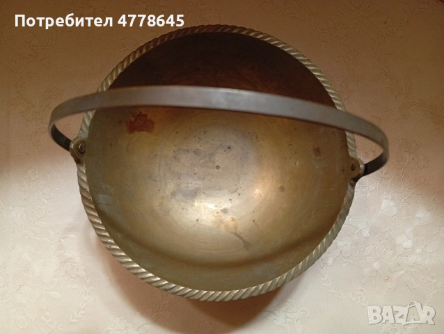 месинг свещник, купа и закачалка., снимка 3 - Антикварни и старинни предмети - 54239186