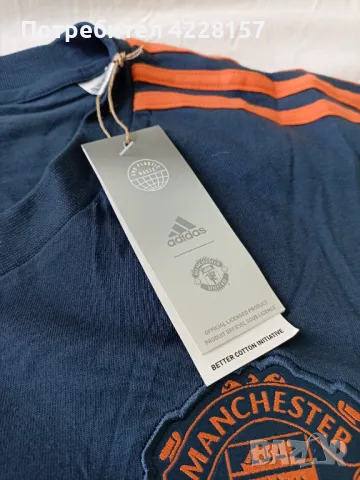 Оригинална тениска Adidas Manchester United Training T-Shirt 2022/2023 - цвят Crew Navy Размер 3XL Х, снимка 6 - Спортни дрехи, екипи - 47221167