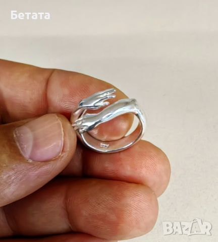 Сребъре пръстен с майчини ръце, красив сребър пръстен, уникален пръстенрегулируем пръстен-925 сребро, снимка 9 - Пръстени - 45776137