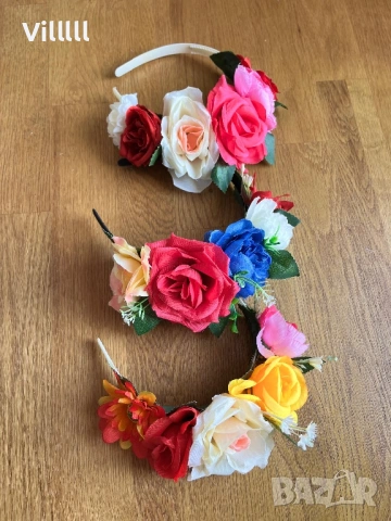 Диадема за коса с цветя за народна носия 