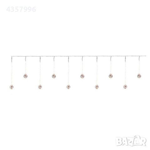 Декоративна коледна LED завеса, Дядо Коледа, 10 снежни топки , снимка 3 - Декорация за дома - 52380643