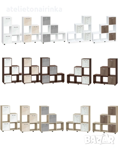 Етажерка Кубо 6 с три вратички постформинг