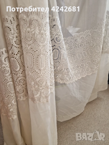 Пердета от шифон с дантела-2 бр.