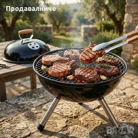 Туристическо барбекю на въглища с компактно и преносимо за градина и къмпинг, снимка 4 - Барбекюта - 54234348