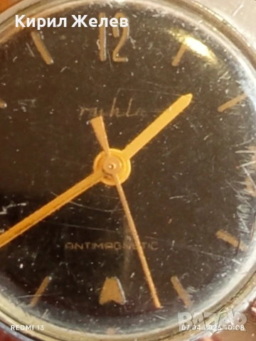 Стар механичен часовник RUHLA ANTI-MAGNETIC GERMANY за КОЛЕКЦИЯ 47908, снимка 3 - Антикварни и старинни предмети - 54118675