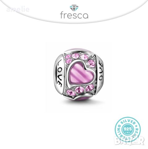 Final SALE!Талисман Fresca по модел тип Пандора сребро 925 Pandora Love Me So Charm. Колекция Amélie, снимка 1 - Гривни - 39112139