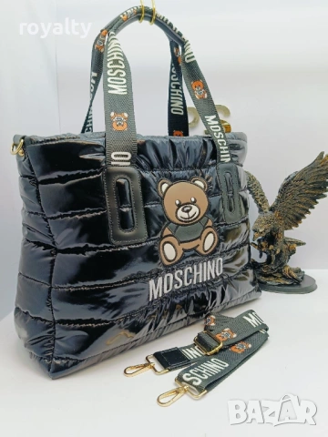 Moschino Нова Черна Дамска Чанта 