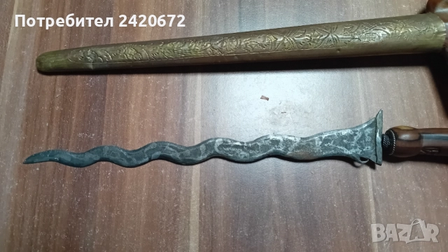 Дамаска кама Крис, снимка 4 - Антикварни и старинни предмети - 52083011