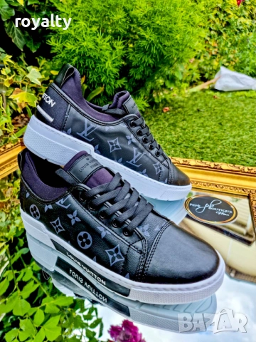 Louis Vuitton Черни Мъжки Кецове , снимка 3 - Кецове - 52279468