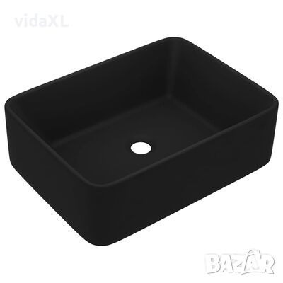 vidaXL Луксозна мивка, матово черна, 41x30x12 см, керамика(SKU:147052