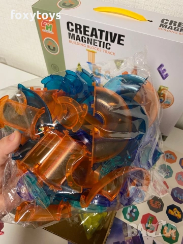 Магнитен конструктор Път с топчета - 108 части, снимка 8 - Конструктори - 53564515