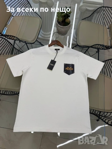 Fendi Мъжка Бяла Тениска👕Мъжка Блуза С Къс Ръкав В Бял Цвят Код Mens P.168