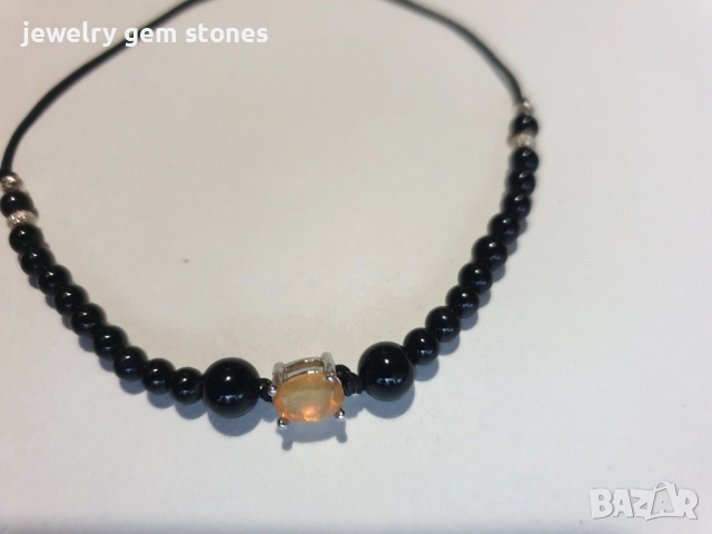  Дамска гривна с естествен етиопски опал 0.50 ct, снимка 2 - Гривни - 52569657