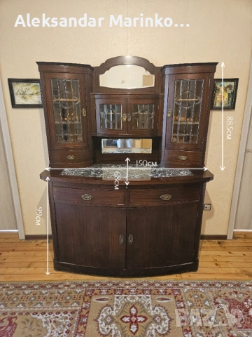 Продавам старинен витринен бюфет1920-1930та година (добро състояние), снимка 8 - Бюфети - 53858818