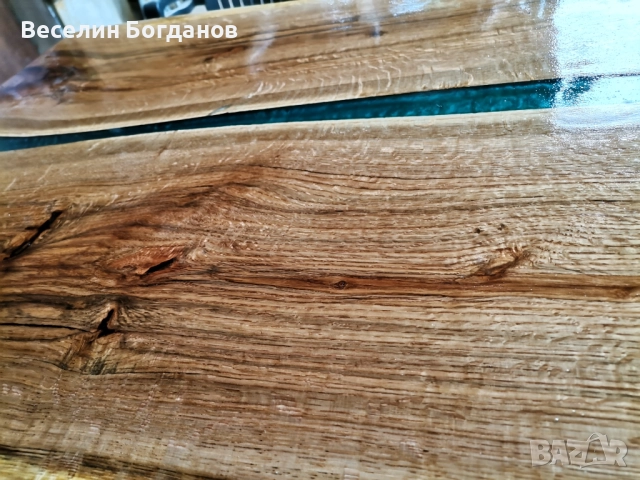Плот за Маса изработен от червен дъб и епоксидна смола , снимка 8 - Маси - 52693489