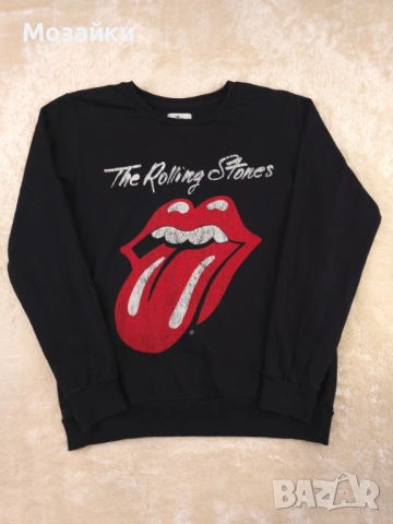 The Rolling Stones Sweatshirt Zara като ново, размер M, черен с червено