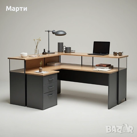 Уникални ъглови офис бюра и мебели от метал и дърво по поръчка!