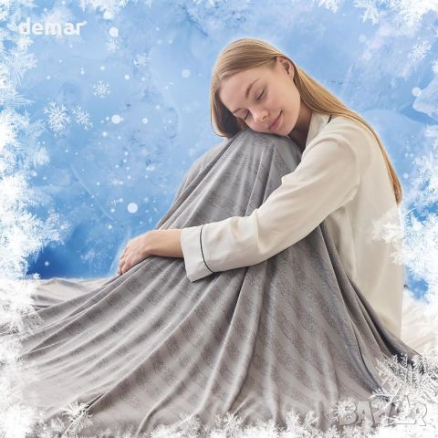 EMME Охлаждащо одеяло за лято, Q-Max >0,4 нощно изпотяване, 152x203 см, сиво на райета, снимка 1 - Олекотени завивки и одеяла - 45522632
