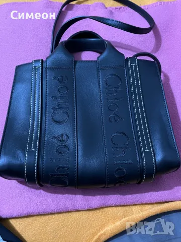 Чанта CHLOÈ SMALL WOODY TOTE BAG IN BLACK, снимка 4 - Чанти - 47764818