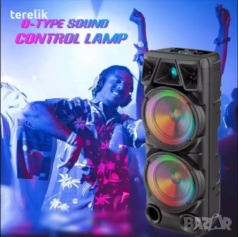 №1 Нова ZQS 8210 2х8 120W 6500mah 2 микрофона ПРЕНОСИМА КАРАОКЕ КОЛОНА, снимка 17 - Аудиосистеми - 53163688