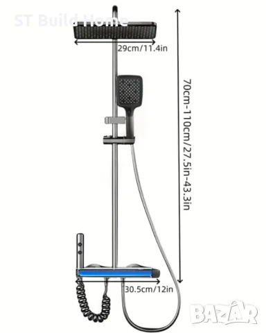 Луксозна Душ Система с 4 Изхода + LED Осветление и Цифров Дисплей, снимка 8 - Душове - 50892423