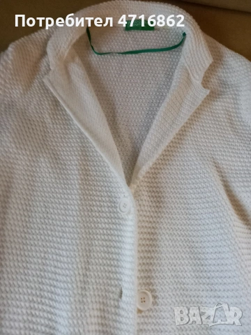 Дамско леко лятно плетено сако Benetton, снимка 3 - Сака - 53230928