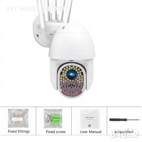 82 LED 1080P 2MP Външна WiFi Охранителна Камера с 360° Панорамно Завъртане IP66 Водоустойчивост V380, снимка 14 - IP камери - 52063249