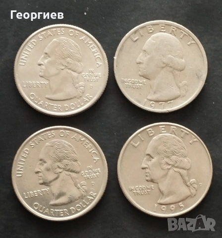  25 цента с герба на 2 щата $2 банкнота, Реплика на $ от 1798 и 1870 г., снимка 16 - Нумизматика и бонистика - 8955101