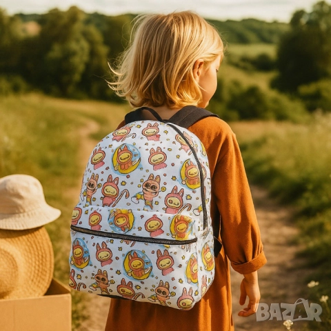 Детска раничка с весели герои – удобство и настроение за всяко дете labubu, снимка 6 - Раници - 51927104