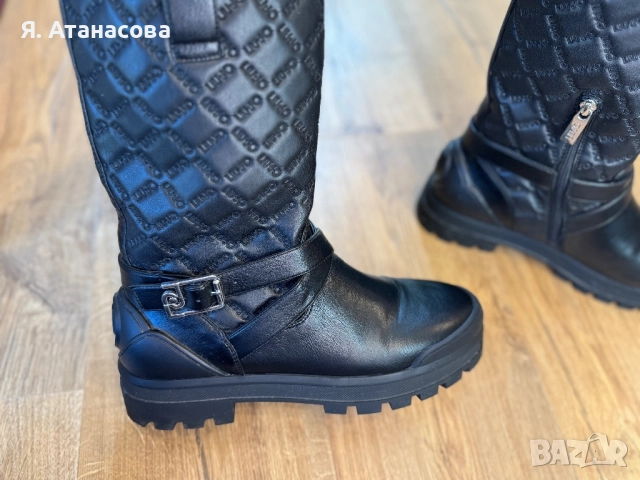 Liu Jo Боти Kelly от еко кожа, Черен - Оригинални, снимка 3 - Дамски боти - 52955092