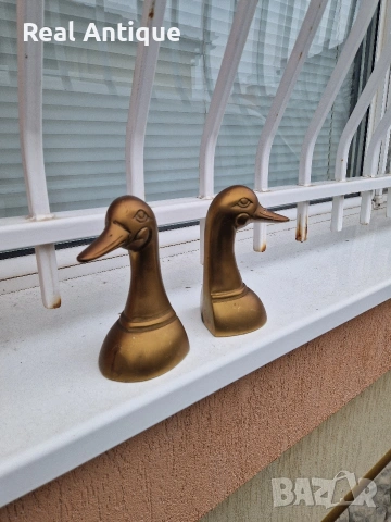 Чифт страхотни антикварни бронзови фигури статуетки стопери за книги , снимка 4 - Антикварни и старинни предмети - 54214385