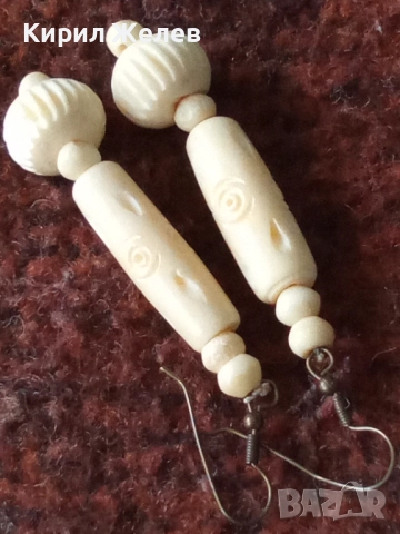 Обеци от слонова кост 51936, снимка 4 - Обеци - 52195741