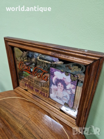 Уникално рядко антикварно колекционерско рекламно огледало Coca Cola, снимка 5 - Антикварни и старинни предмети - 53214415